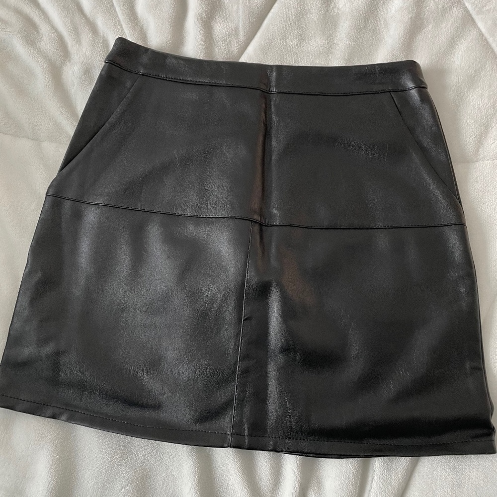 LF Stores Mint Vanilla Vegan Leather Skirt NWT
